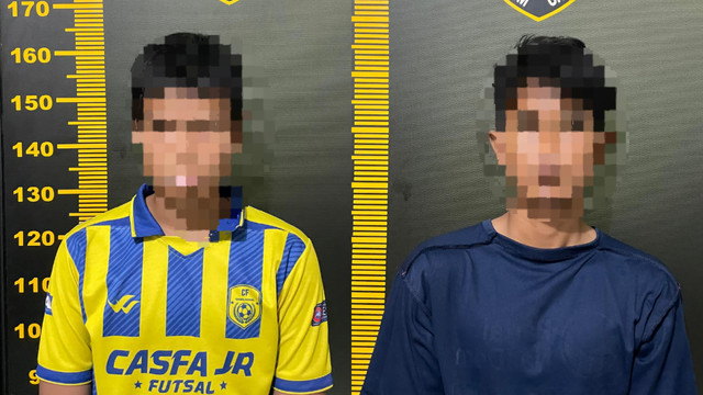 Kedua pelajar yang berhasil diamankan. | Foto: Dok Istimewa