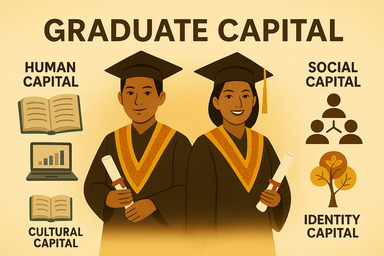 Illustrasi graduate capital model (GCM), powered by AI