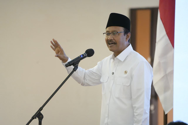 Mensos Saifullah Yusuf (Gus Ipul) membuka kegiatan Pelatihan Pengelolaan Keuangan Sekolah Rakyat bagi Bendahara dan Pelatihan Administrasi bagi Tata Usaha Tahun 2025 di Pusdiklatbangprof Kemensos, Jakarta, Rabu (3/9/2025). Foto: Kemensos RI