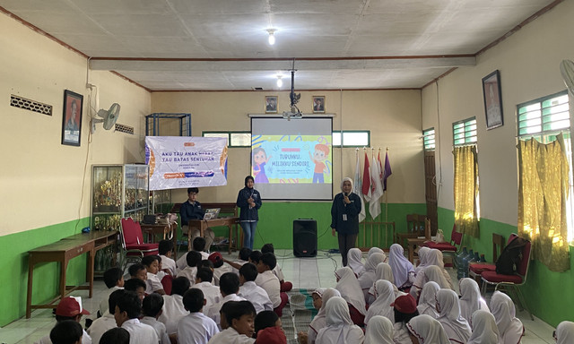 Sosialisasi Batas Sentuhan Tubuh di SDN 2 Ngempon, Kelurahan Ngempon, Kecamatan Bergas, Kabupaten Semarang (1/9/2025) Foto: Adhitya Fernanda/KKN Tematik UPGRIS Ngempon 2025