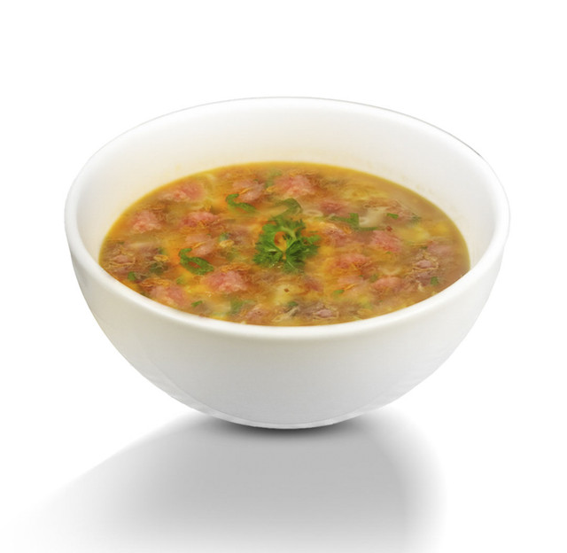 Hidangan sup yang dipadukan corned beef mushroom Pronas. Foto: Dok. Pronas