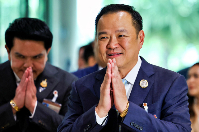 Perdana Menteri Thailand sekaligus Pemimpin Partai Bhumjaithai, Anutin Charnvirakul. Foto: Chalinee Thirasupa/REUTERS