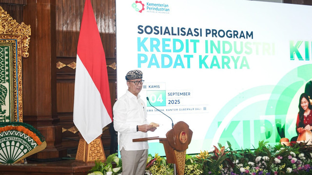 Menteri Perindustrian (Menperin) Agus Gumiwang Kartasasmita melakukan sosialisasi program Kredit Industri Padat Karya (KIPK) di Bali. Foto: Kemenperin