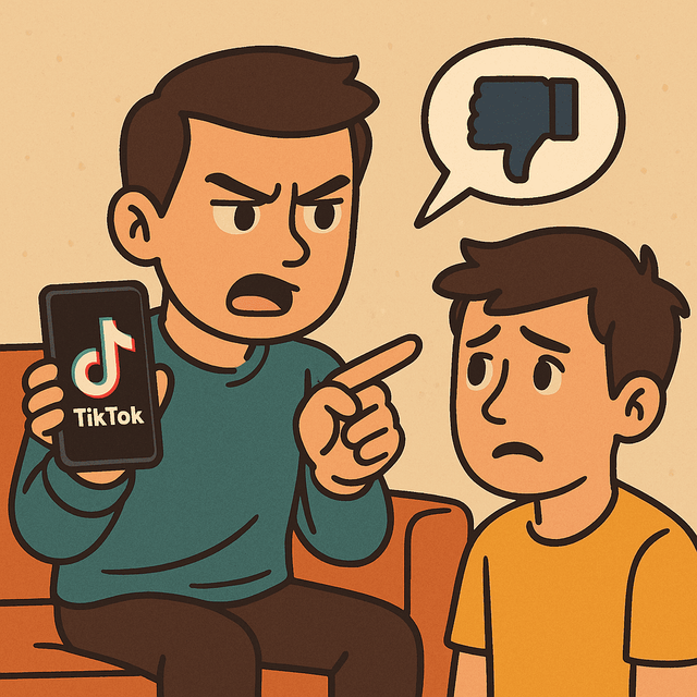 Ilustrasi terjebak standar TikTok. Dibuat dengan AI ChatGPT oleh Rizky Amanda Putra Hanka (dokumen pribadi).