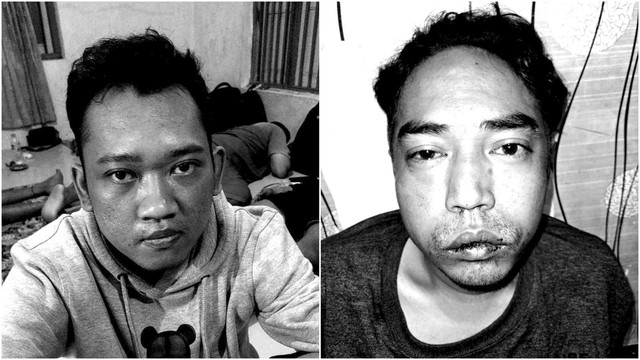 Kolase tampang terduga dua pelaku pembunuh Sahroni dan keluarga di Indramayu. Foto: Dok. Istimewa