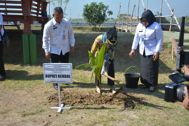 Bupati Kendal tanam bibit pohon kelapa di Lapas Terbuka Kendal