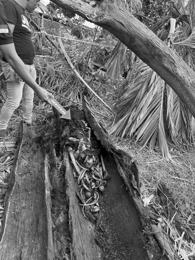Penemuan kerangka manusia di Serdang Bedagai, Selasa (9/9/2025). Foto: Kasi Humas Polres Sergai