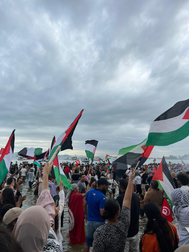 Suasana pelabuhan Sudi Bou Said jelang pelayaran kapal Global Sumud Flotilla. Foto: Dok. Istimewa