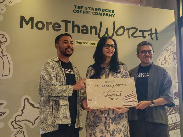 Acara konferensi pers kampanye More Than Worth Starbucks yang digelar di Starbucks Thamrin, Jakarta, Kamis (11/9). Foto: Ela Nurlaela/kumparan