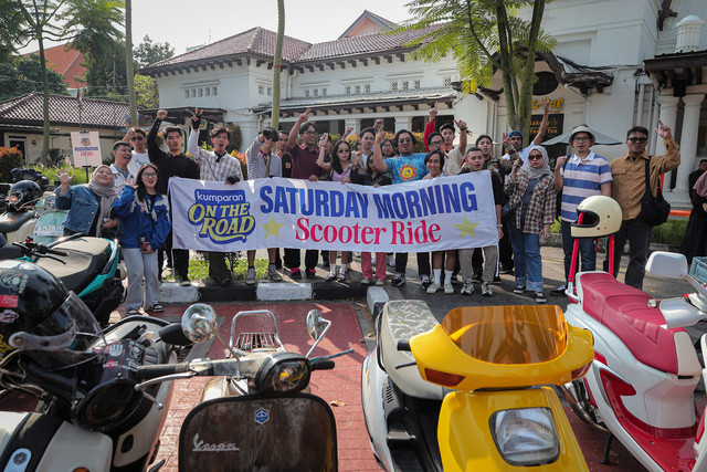 Sejumlah peserta mengikuti acara kumparan On The Road dari Pos Bloc Jakarta hingga kantor kumparan, Jakarta, Sabtu (13/9/2025). Foto: Iqbal Firdaus/kumparan