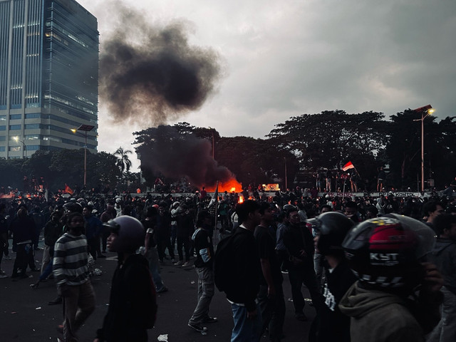 Foto yang saya ambil sendiri didepan gerbang gedung DPR RI pada saat terjadi demo pada tanggal 29 Agustus 2025