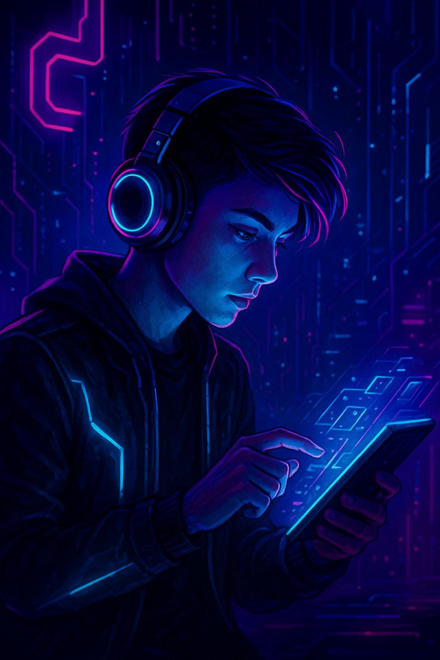 Ilustrasi Gen Z yang menyelami dunia digital (Foto ini dibuat oleh AI)