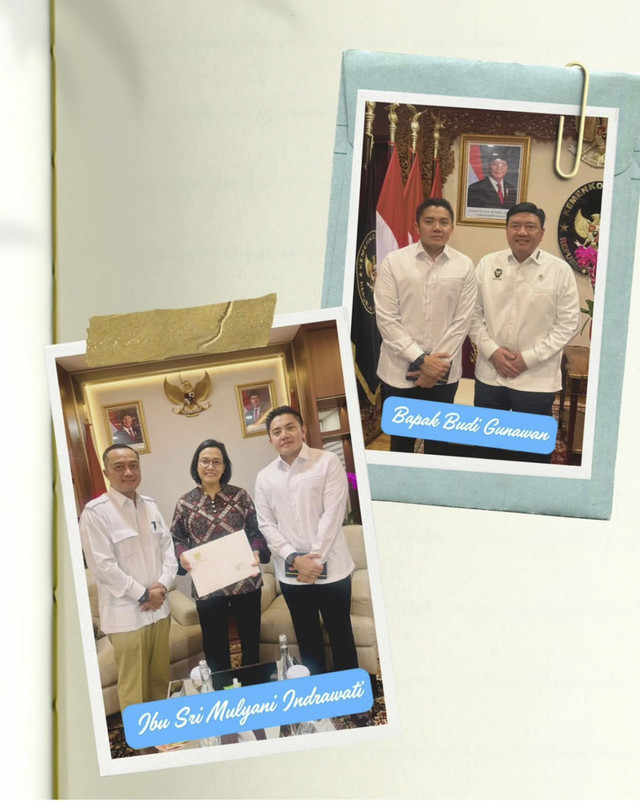 Momen saat Seskab Teddy sampaikan surat dari Prabowo kepada para menteri yang terkena reshuffle. Foto: Instagram/ @sekertariat.kabinet