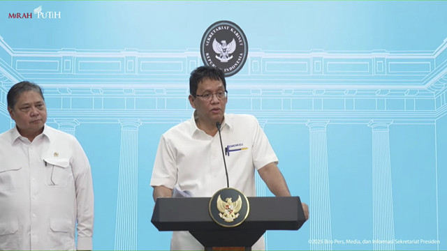 Keterangan Pers dari Menko Perekonomian Airlangga Hartanto dan Menkeu Purbaya Yudhi Sadewa terkait Stimulus Ekonomi pada Senin (15/9/2025). Foto: YouTube/ Sekretariat Presiden