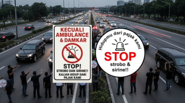 Foto : Stiker Seruan Stop Penyalahgunaan Strobo (Sumber : Gemini.com)