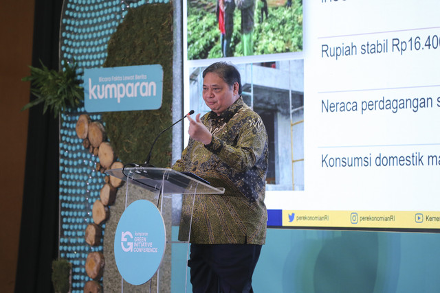 Menko Perekonomian Airlangga Hartarto menyampaikan sambutan dalam kumparan Green Initiative Conference 2025 di Hotel Borobudur, Jakarta, Rabu (17/9/2025). Foto: Aditia Noviansyah/kumparan