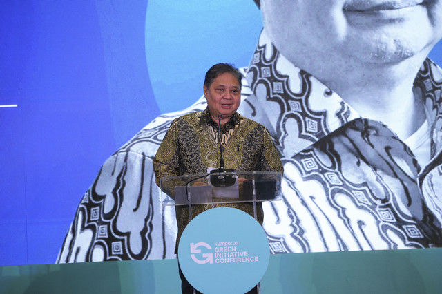 Menko Perekonomian Airlangga Hartarto menyampaikan sambutan dalam kumparan Green Initiative Conference 2025 di Hotel Borobudur, Jakarta, Rabu (17/9/2025). Foto: Aditia Noviansyah/kumparan
