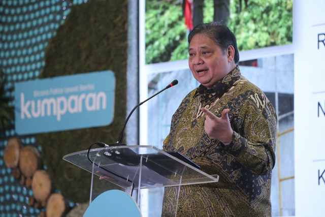 Menko Perekonomian Airlangga Hartarto menyampaikan sambutan dalam kumparan Green Initiative Conference 2025 di Hotel Borobudur, Jakarta, Rabu (17/9/2025). Foto: Aditia Noviansyah/kumparan