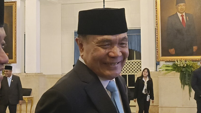 Djamari Chaniago jelang dilantik jadi Menko Polkam di Istana Negara, Jakarta Pusat, Rabu (17/9/2025). Foto: Zamachsyari/kumparan