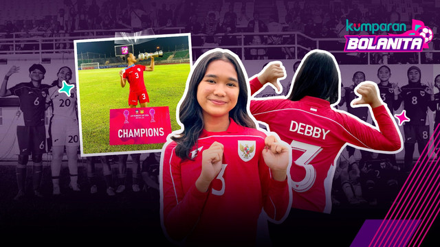 Debby Alvani, pemain Timnas Wanita Indonesia, saat melakukan wawancara dengan kumparanBOLANITA di Stadion Trimatra Kodiklat TNI, Tangerang, Banten. Foto: Karina Sari/kumparan