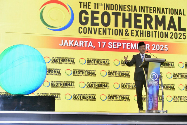 Menteri ESDM Bahlil Lahadalia pada Pembukaan Indonesia International Geothermal Convention & Exhibition (IIGCE) 2025 di Jakarta, Rabu (17/9/2025). Foto: Dok. Kementerian ESDM