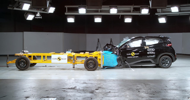 Tes tabrak di Euro NCAP BYD Dolphin Surf kembaran BYD Atto 1. Foto: Euro NCAP