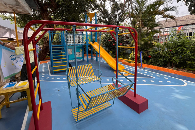 Peresmian Renovasi Taman Bermain Gratis TK Al Abror, Jakarta Timur, Rabu (17/9/2025). Foto: Eka Nurjanah/kumparan