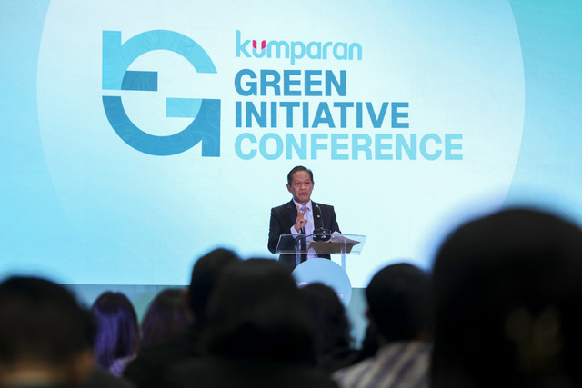Menteri Lingkungan Hidup Hanif Faisol Nurofiq menyampaikan paparan dalam kumparan Green Initiative Conference 2025 di Hotel Borobudur, Jakarta, Kamis (18/9/2025). Foto: Iqbal Firdaus/kumparan