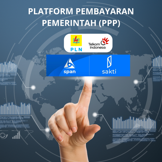 Platform Pembayaran Pemerintah (PPP) dirancang sebagai konsolidator backend yang menghubungkan berbagai core system keuangan negara (seperti SPAN, SAKTI, dan Gaji Web) dengan sistem pendukung dan sistem mitra seperti PLN dan Telkom Indonesia. Sumber gambar: Canva.com