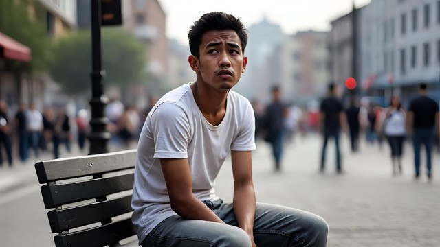 Ilustrasi Anak Muda Meratapi Nasib (Sumber: Meta AI)