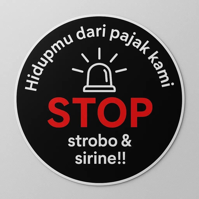 Stiker gerakan Stop Sirene dan Strobo di Jalan. Foto: Dok. Istimewa
