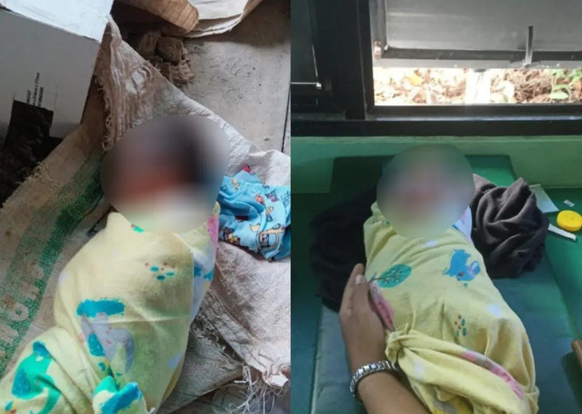 Bayi perempuan ditemukan di rumah kosong. Foto: Dok. Instagram @sambasinformasi