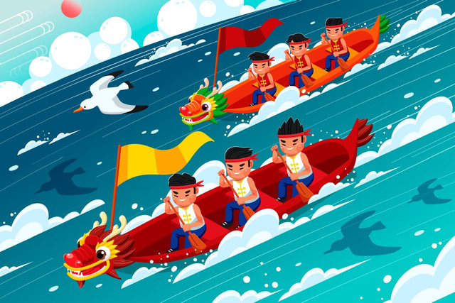 Ilustrasi Pacu Jalur (Sumber: Freepik)