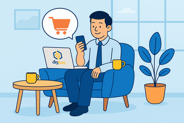 Ilustrasi Belanja Menggunakan Digipay. Sumber : AI Copilot M365