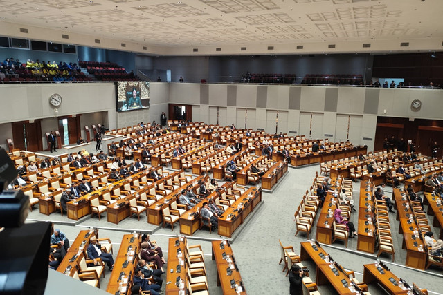 Suasana Rapat Paripurna DPR RI Ke-5 Masa Persidangan I Tahun Sidang 2025-2026, Selasa (23/9/2025). Foto: Luthfi Humam/kumparan