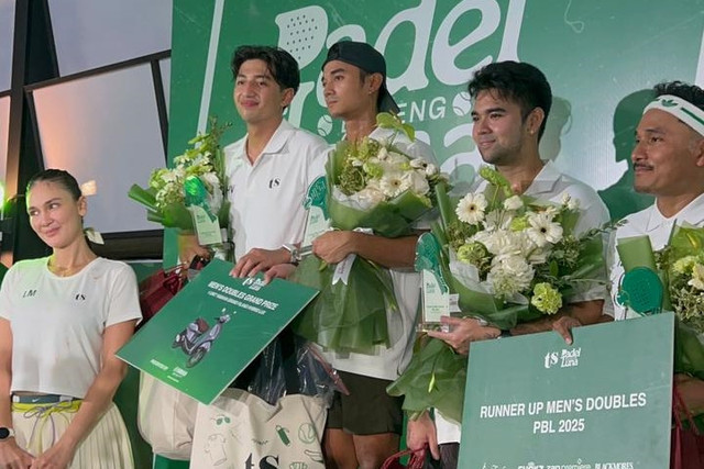 Sejumlah artis dan influencer di acara Padel Bareng Luna. Foto: kumparan