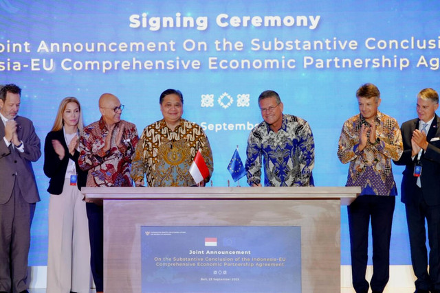 RI dan Uni Eropa tanda tangani kesepakatan substantif IEU-CEPA. Foto: Dok. Kemenko Perekonomian