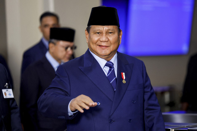 Presiden Indonesia Prabowo Subianto tiba untuk menghadiri Sidang Umum Perserikatan Bangsa-Bangsa ke-80, di New York City, New York, AS, Selasa (23/9/2025). Foto: Kylie Cooper/REUTERS 
