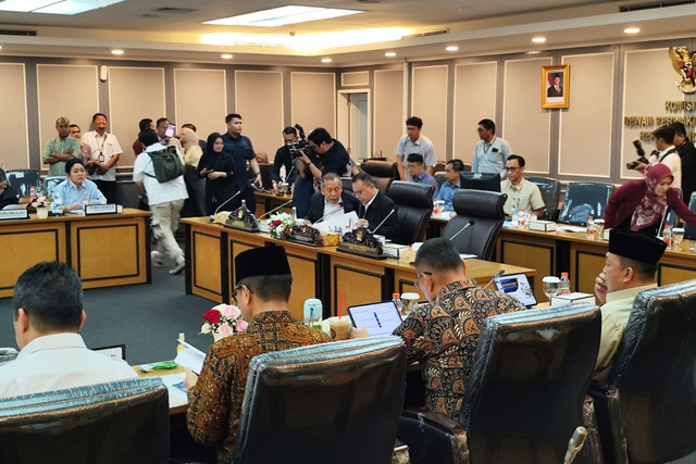 Suasana audiensi Pimpinan DPR dan perwakilan Konsorsium Pembaruan Agraria di Kompleks Parlemen Senayan, Jakarta, Rabu (24/9/2025). Foto: Luthfi Humam/kumparan