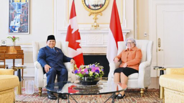 Presiden Republik Indonesia, Prabowo Subianto, melakukan pertemuan bilateral dengan Gubernur Jenderal Kanada, Mary Simon, di Rideau Hall, Ottawa, Rabu (24/9/2025). Foto: BPMI Setpres/Laily Rachev