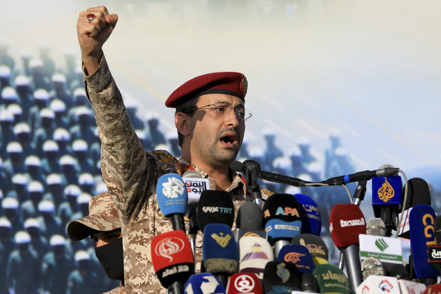 Jubir Houthi Yaman, Brigjen Yahya Saree Qasim Foto: Mohammed Huwais/AFP