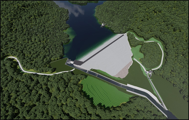 Bendungan Cijurey yang dibangun Hutama Karya Sukamakmur, Bogor, Jawa Barat. Foto: Dok. Hutama Karya