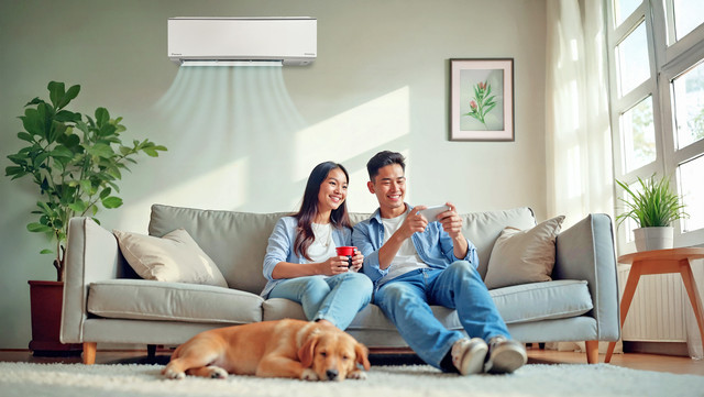 Ilustrasi menggunakan AC di rumah. Foto: dok. DAIKIN