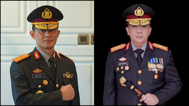 Irjen Pol Helfi Assegaf dan Irjen Pol Helmy Santika. Foto: Ist