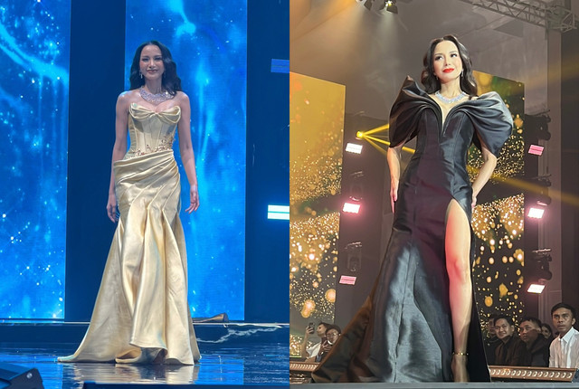 Tampilan Kirana Larasati di pemilihan Miss Universe Indonesia 2025 yang berlangsung di The Tribrata, Jakarta Selatan, pada Senin (22/9). Foto: kumparan/Naela Marcelina