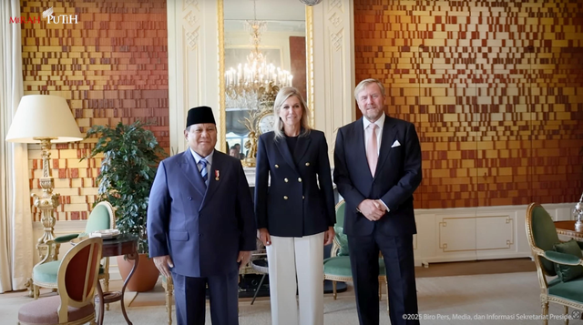 Presiden Prabowo temui Raja dan Ratu Belanda di Royal Palace Huis ten Bosch, Den Haag. Foto: YouTube/Sekretariat Presiden
