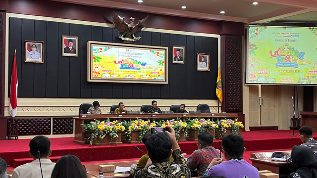 Pemprov Lampung saat sosialisasi penyelenggaraan Lampung Fest 2025. | Foto: Sinta Yuliana/Lampung Geh