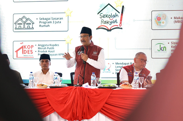 Mensos Saifullah Yusuf (Gus Ipul) meninjau Sekolah Rakyat Terpadu 51 Bangkalan, Jawa Timur. Foto: Dok. Kemensos