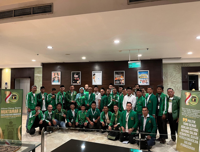 DPC PPP Palembang saat Muktamar ke-X Partai Persatuan Pembangunan (PPP) yang digelar di Ancol, Jakarta Utara, pada Sabtu, 27 September 2025. 
