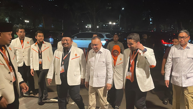 Wakil Ketua DPR RI Sufmi Dasco Ahmad menghadiri Munas VI PKS di The Sultan Hotel & Residence, Jakarta, Minggu (28/9/2025). Foto: Fadhil Pramudya/kumparan